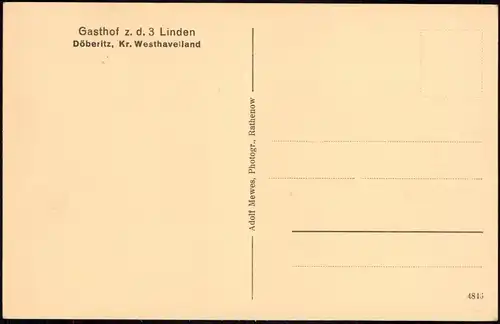 Döberitz-Premnitz Gasthof Zu den 3 Linden Veranda & Biergarten 1910