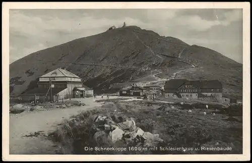 Krummhübel Karpacz Schneekoppe/Sněžka  mit Schlesierhaus und Riesenbaude 1934
