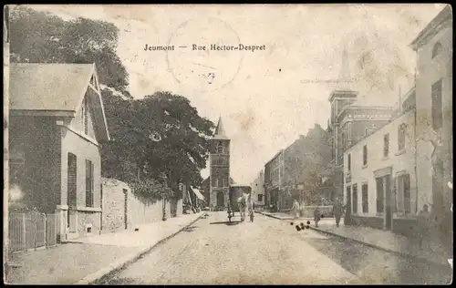 CPA Jeumont Jeumont Rue Hector Despret 1918  gel. div. Feldpoststempel