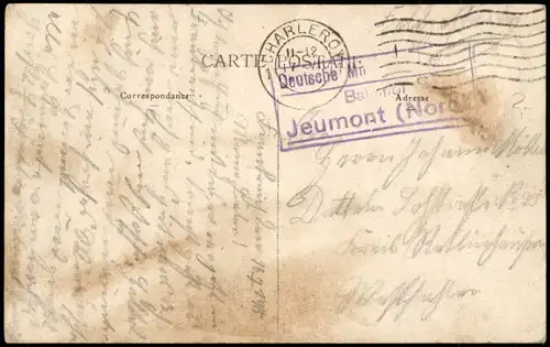 CPA Jeumont Jeumont Rue Hector Despret 1918  gel. div. Feldpoststempel