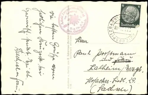 Garmisch-Partenkirchen Kreuzeckhaus Sonnenliegen 1932  gel. Stempel Kreueckbahn