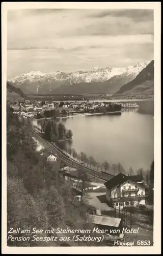 Ansichtskarte Zell am See Bahnstrecke, Hotel Seespitz 1930