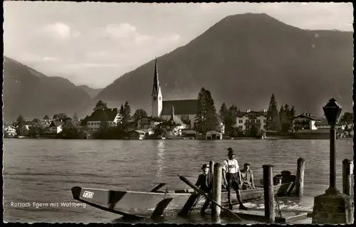 Ansichtskarte Rottach-Egern See Panorama mit Blick zum Wallberg 1957