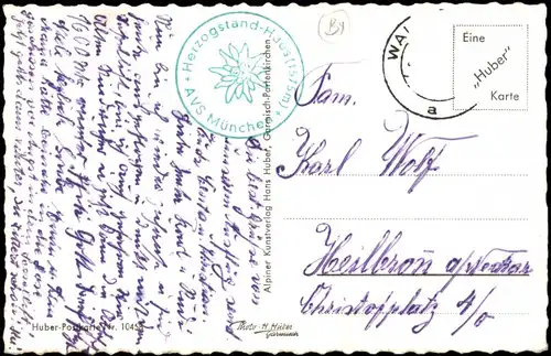 Urfeld-Kochel am See Personen a.d. Herzogstandbahn Herzogstand 1960