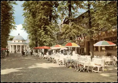 Ansichtskarte Bad Pyrmont Hauptallee, Restaurant - Schirme 1962