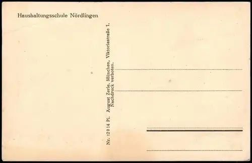 Ansichtskarte Nördlingen Haushaltungsschule 1923