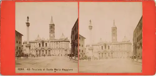 Rom Roma CDV Facciata di Santa Maria Maggiore 1879 3D/Stereoskopie