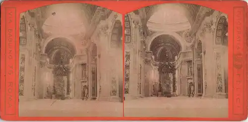 Vatikanstadt Rom Petersdom (Basilica Sancti Petri) 1879 3D/Stereoskopie