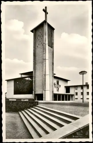 Ansichtskarte Offenbach (Main) Kath. Kirche Heilig Kreuz OT Waldheim 1956