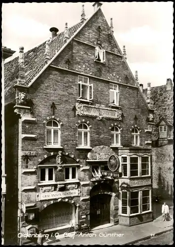 Ansichtskarte Oldenburg GRAF ANTON GÜNTHER Hotel Außenansicht Eingang 1960