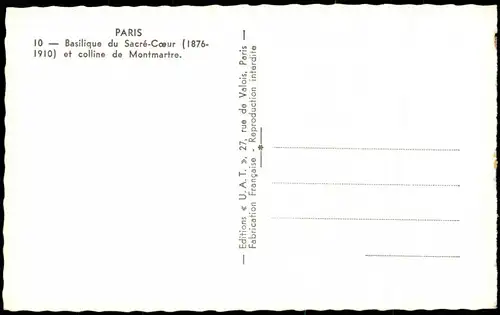 CPA Paris Basilique du Sacré-Coeur, colline de Montmartre 1960