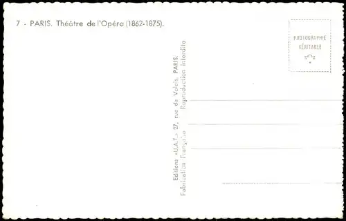 CPA Paris Théâtre de l'Opéra, Oper Theater 1960