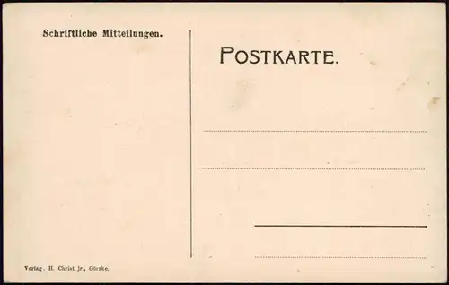 Görzke MB-Karte mit Burgwall, Postamt, Kirchenportal, Siegesdenkmal 1910