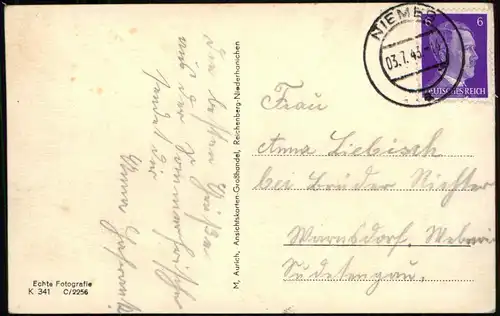 Postcard Kummer-Roll Hradčany Ralsko Stadt und Berg 1943