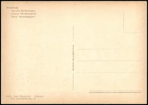 Cartoline Florenz Firenze Piazza Michelangeio 1950