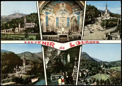 CPA Lourdes Lorda Mehrbildkarte div. Souvenir-Ansichten 1967