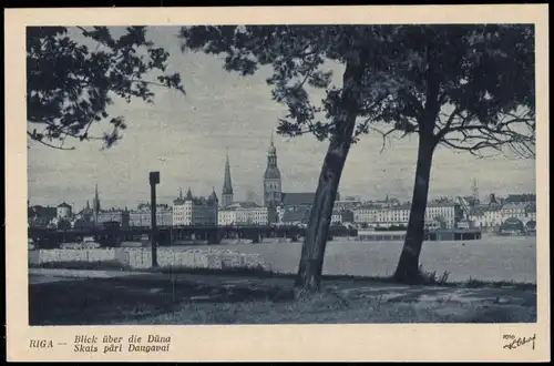 Riga Rīga Ри́га Blick über die Düna Skats pāri Daugavai 1940