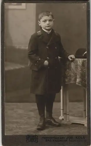 Junge in Uniform CDV Photo: Joh. Kolb Bad Kissingen 1904 Kabinettfoto