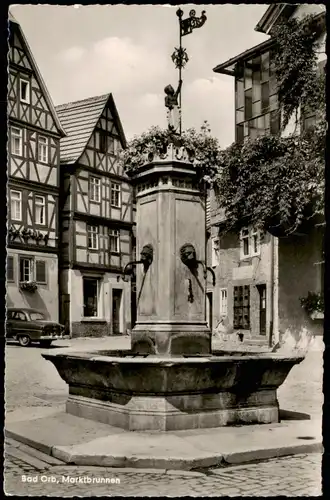 Ansichtskarte Bad Orb Markt Marktbrunnen 1956