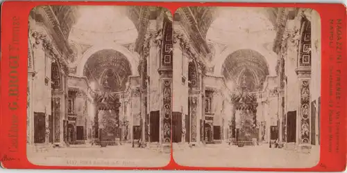 Rom Roma Basilica di S. Pietro CDV Kabinettfoto 1889 3D/Stereoskopie
