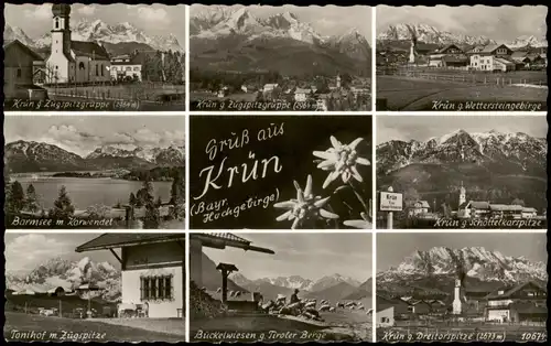 Ansichtskarte Krün Mehrbild-AK mit Umland- und Ortsansichten 1960