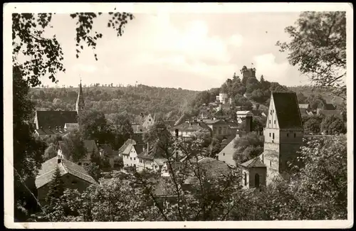 Ansichtskarte Pappenheim Teilansicht mit St. Galluskirche 1934