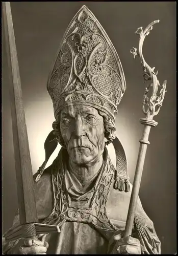 Münnerstadt Pfarrkirche Hochaltar Figur des Heiligen Kilian 1959