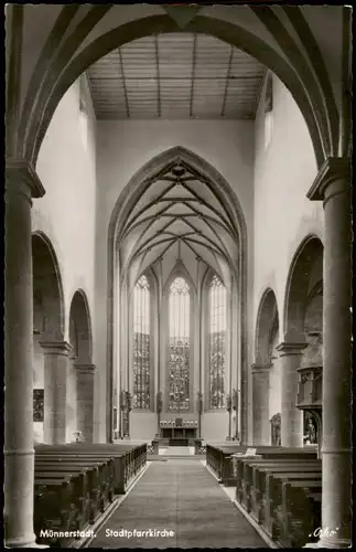 Münnerstadt Inneres der Stadtpfarrkirche nach dem Wiederaufbau 1960