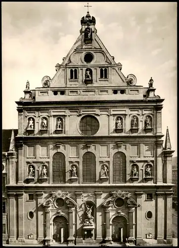 Ansichtskarte München Fassade mit der Statue des Erzengels Michael 1960