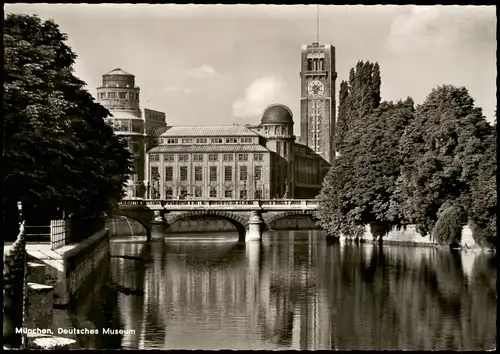 Ansichtskarte München Partie am Deutschen Museum 1956