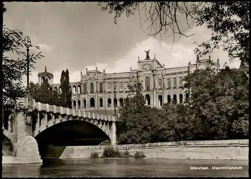 Ansichtskarte Haidhausen-München Isar Partie am Maximilianeum 1960