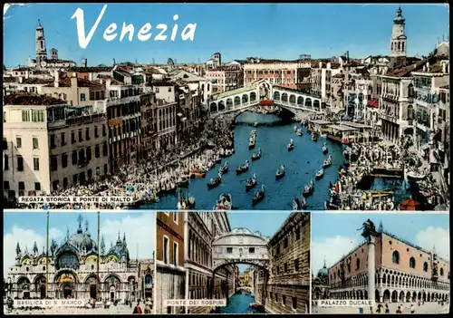 Venedig Venezia Mehrbild-AK Panorama-Ansicht u. Sehenswürdigkeiten 1963