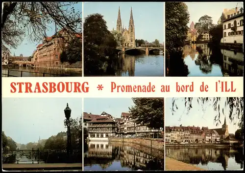 CPA Straßburg Strasbourg Mehrbildkarte mit Stadtteilansichten 1970