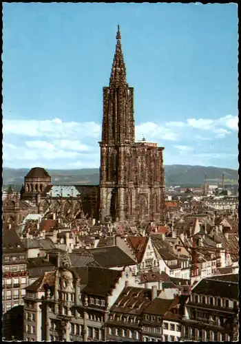 Straßburg Strasbourg Kathedrale Le Cathédrale Stadt Panorama 1964