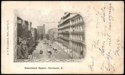 Postcard Cincinnati (Ohio) Government Square 1903
