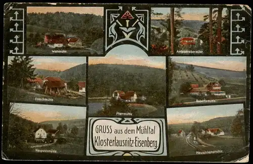 Ansichtskarte Bad Klosterlausnitz Mühlen im Mühltal 1921