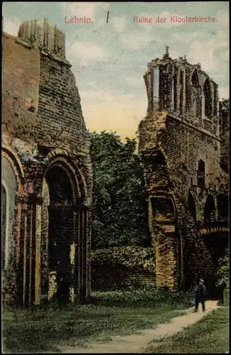 Ansichtskarte Kloster Lehnin Ruine der Klosterkirche Kloster-Kirche 1910