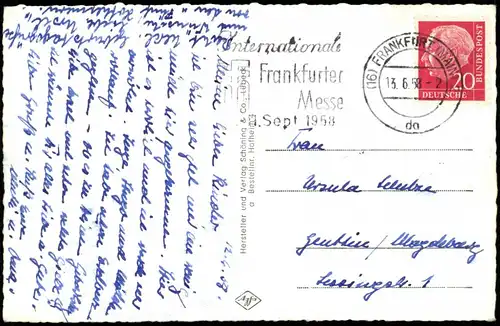 Ansichtskarte Hofheim (Taunus) Gruss-Aus-Mehrbildkarte mit Ortsansichten 1958
