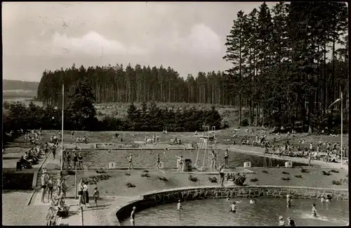 Ansichtskarte Finsterbergen-Friedrichroda Schwimmbad 1960
