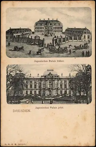 Äußere Neustadt-Dresden Japanisches Palais Früher und Jetzt 1908