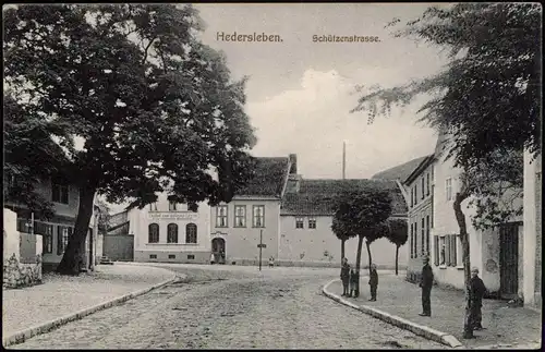 Ansichtskarte Hedersleben Schützenstraße, Gaststätte 1922