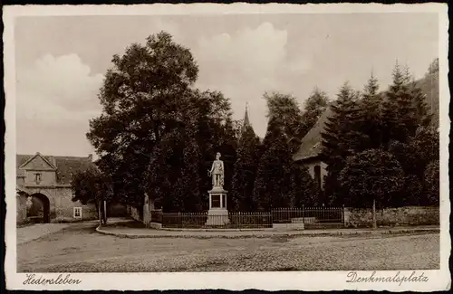 Ansichtskarte Hedersleben Denkmalsplatz 1928