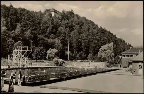 Ansichtskarte Leutenberg Schwimmbad Freibad Badeanstalt DDR AK 1965