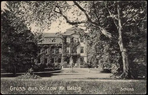 Ansichtskarte Golzow Gruss aus Golzow Kr. Belzig Schloss (Castle) 1907