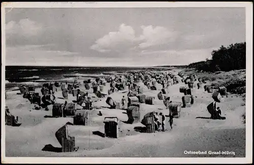 Ansichtskarte Graal-Müritz Strand belebt, Ostsee Ostseebad DDR AK 1957