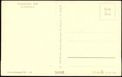 Frankenhain Lütschetalsperre bei Gräfenroda Thüringen DDR AK 1958