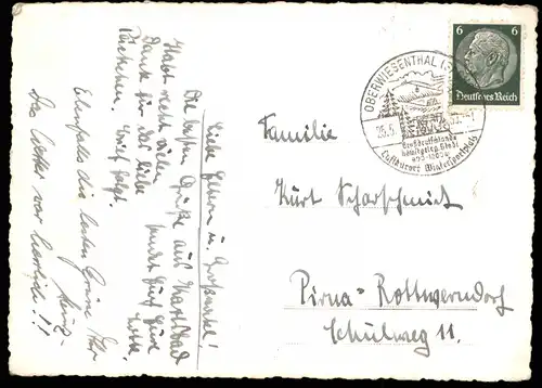 Postcard Karlsbad Karlovy Vary Sprudel Wandelhalle Echtfoto-AK 1939