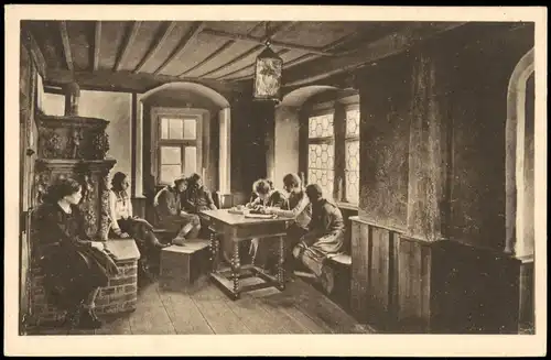 Ansichtskarte Ochsenfurt Tagesraum der Jugendherberge. 1931