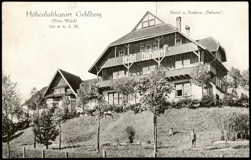 Ansichtskarte Gehlberg Hotel u. Pension Daheim". 1938