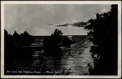 Lenz-Malchow (Mecklenburg) Abendstimmung Plauer See  bei Malchow DDR AK 1959